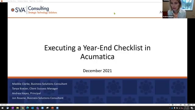 Executing a Year-End Checklist in Acumatica
