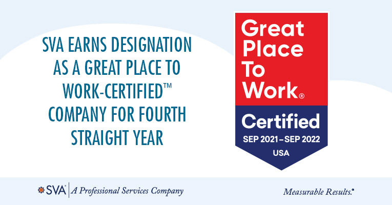 SVA Consulting Earns Designation as a Great Place to Work-Certified™ Company Four Straight Years
