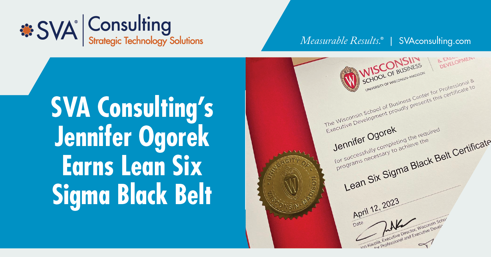 SVA Consulting’s Jennifer Ogorek Earns Lean Six Sigma Black Belt