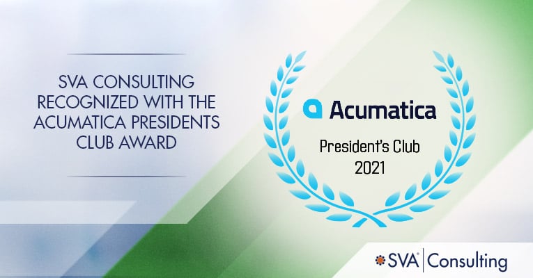 SVA Consulting Recognized with the Acumatica President’s Club Award